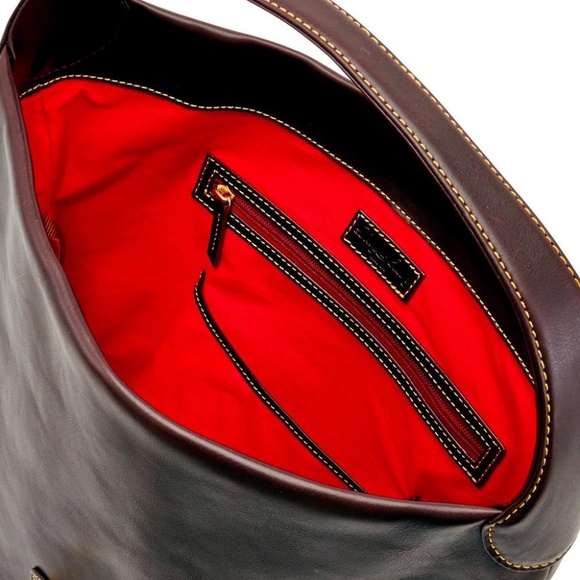 ✨NEW✨Dooney & Bourke FLORENTINE Leather LOGO LOCK Hobo Shoulder - BROWN TMORO - Picture 12 of 13